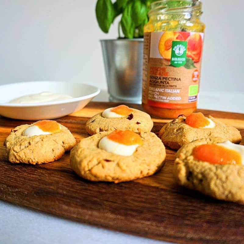Glutenfria veganska kakor med persikospread