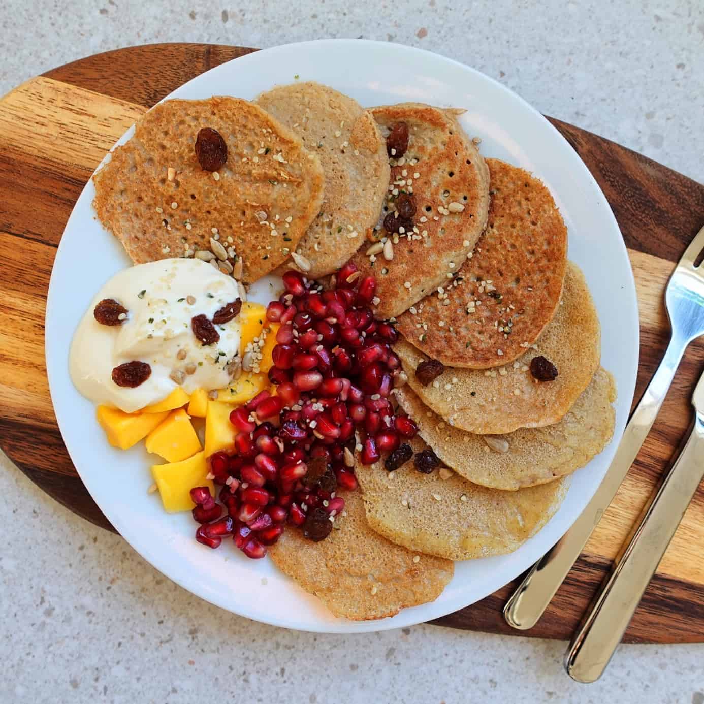 Glutenfria veganska bananpannkakor