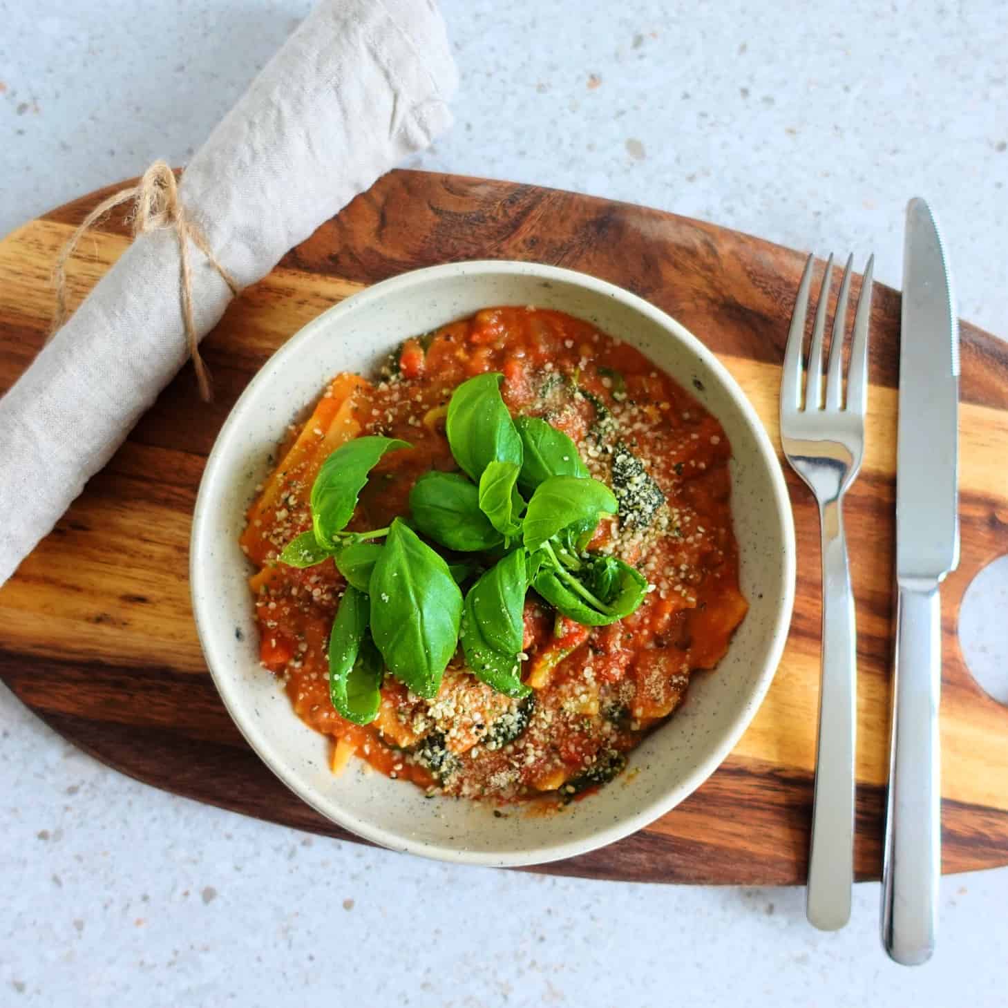 glutenfri vegansk lasagne