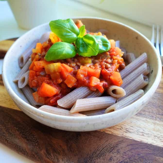 Vegansk bolognese med linser